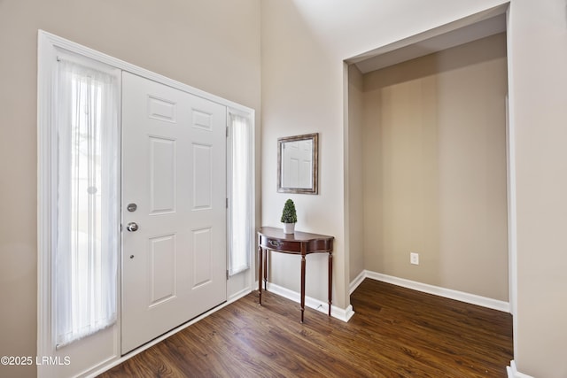 entrance foyer with dark hardwood / wood-style flooring