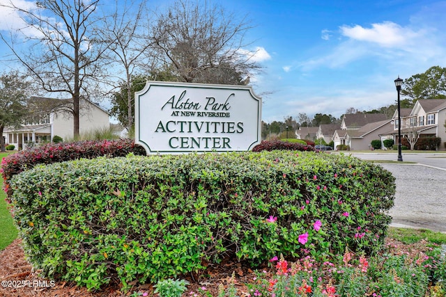 view of community sign