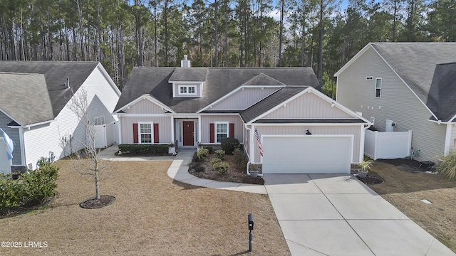 view of front of home with a garage