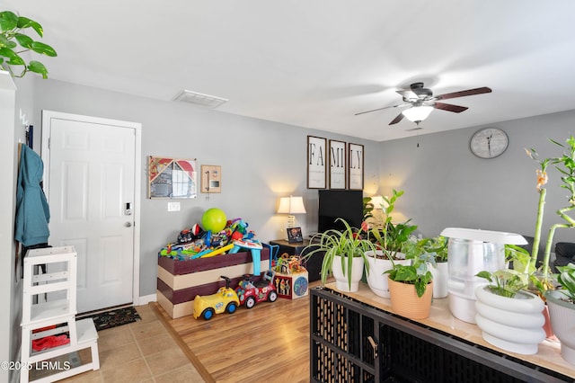76 Shadow Moss Dr, Beaufort, SC 29906 - recreation room with visible vents, baseboards, and a ceiling fan
