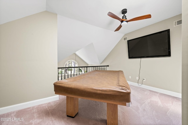 8 Wild Magnolia Ln, Okatie, SC 29909 - game room with a ceiling fan, carpet, and lofted ceiling