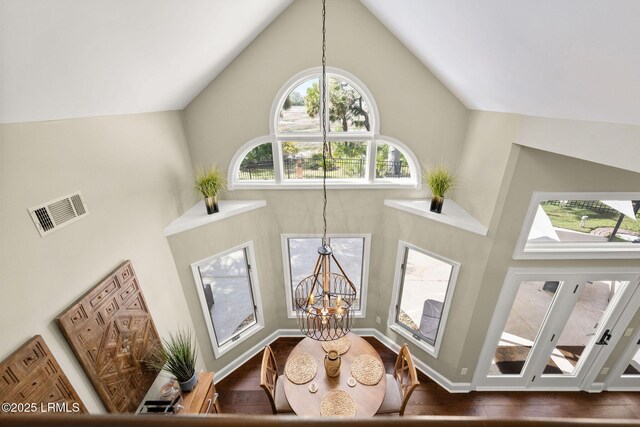 8 Wild Magnolia Ln, Okatie, SC 29909 - details with visible vents, baseboards, a chandelier, and wood finished floors
