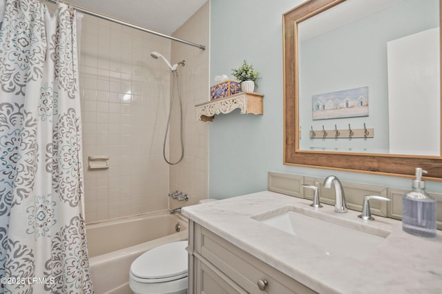 26 Fairway Club Dr, Fripp Island, SC 29920 - full bathroom featuring vanity, shower / bath combo with shower curtain, and toilet