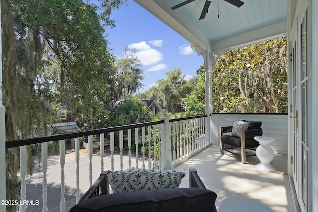 12 Sheffield Ct, Beaufort, SC 29907 - balcony with a ceiling fan