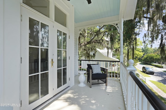 12 Sheffield Ct, Beaufort, SC 29907 - balcony with french doors and ceiling fan