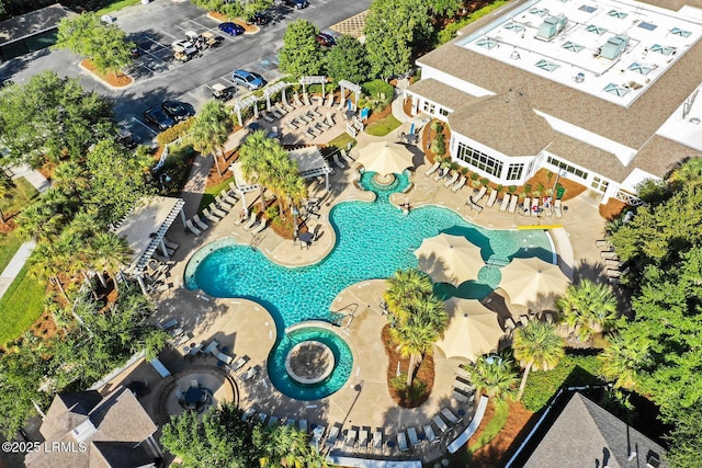95 Sunrise Point Dr, Okatie, SC 29909 - aerial view of a pool area