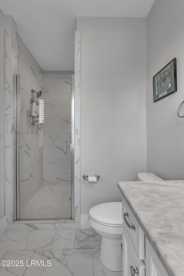 39 Sweet Marsh Ct, Bluffton, SC 29910 - bathroom featuring vanity, a marble finish shower, and marble finish floors