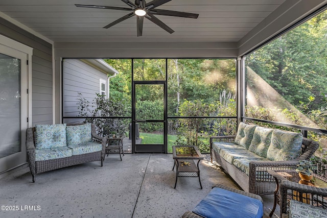 39 Sweet Marsh Ct, Bluffton, SC 29910 - sunroom with an outdoor hangout area and ceiling fan