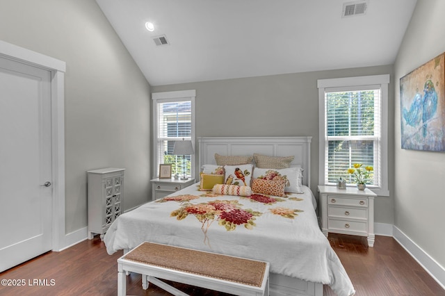 39 Sweet Marsh Ct, Bluffton, SC 29910 - bedroom featuring lofted ceiling and dark wood-style floors