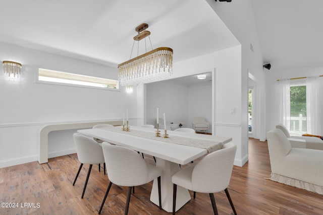 dining space featuring light wood-type flooring