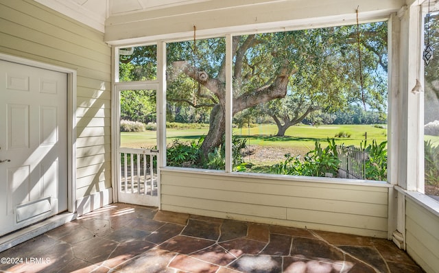 view of unfurnished sunroom