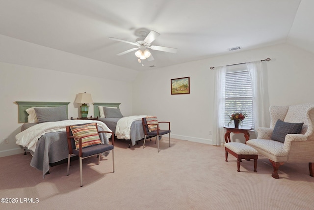 19 Brisbane Dr, Beaufort, SC 29902 - bedroom with light colored carpet, baseboards, lofted ceiling, and visible vents