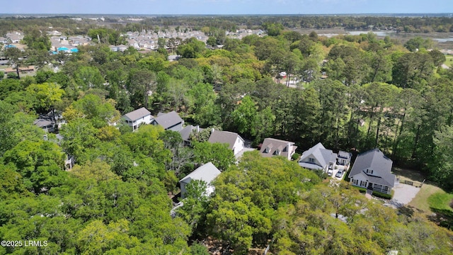 19 Brisbane Dr, Beaufort, SC 29902 - birds eye view of property with a wooded view and a residential view