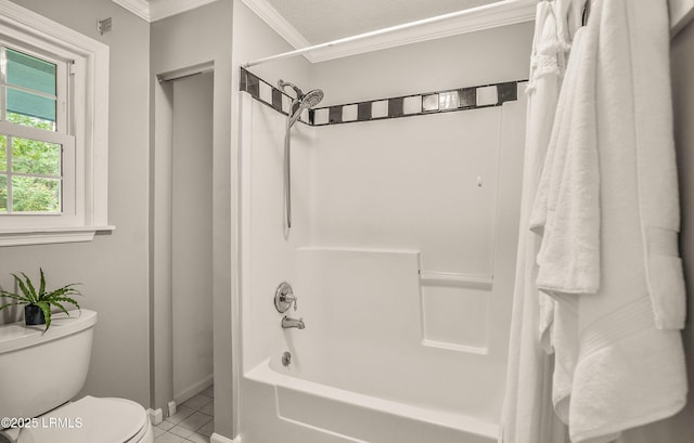 21 Planters Cir, Beaufort, SC 29907 - full bath with crown molding, shower / tub combo with curtain, and tile patterned flooring