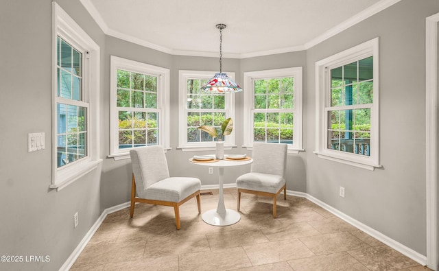 21 Planters Cir, Beaufort, SC 29907 - living area with plenty of natural light, crown molding, and tile patterned floors