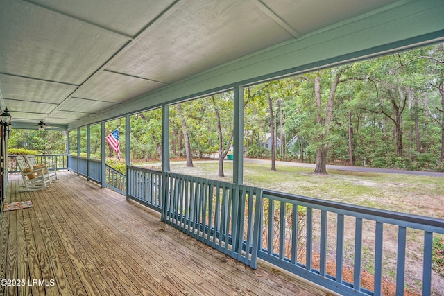 21 Planters Cir, Beaufort, SC 29907 - wooden porch featuring ceiling fan and a yard