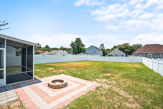 506 Cypress Cv, Bluffton, SC 29910 - fenced backyard with a patio and an outdoor fire pit