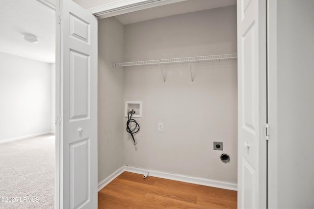506 Cypress Cv, Bluffton, SC 29910 - washroom with hookup for a washing machine, electric dryer hookup, and light wood-style flooring