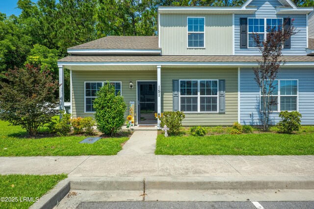 151 Bella Way, Beaufort, SC 29906 - view of front of property with roof with shingles, covered porch, and a front lawn