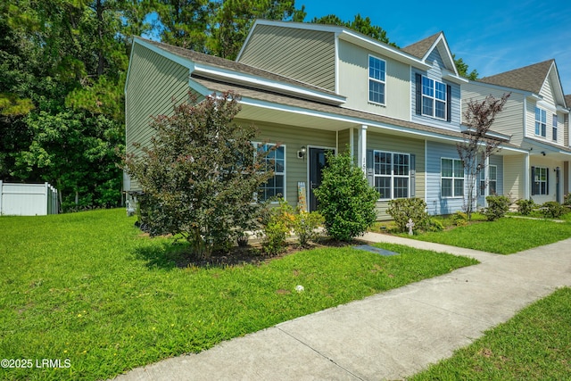 151 Bella Way, Beaufort, SC 29906 - view of front of property with a front yard, roof with shingles, and covered porch
