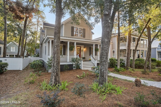 view of front of property with covered porch