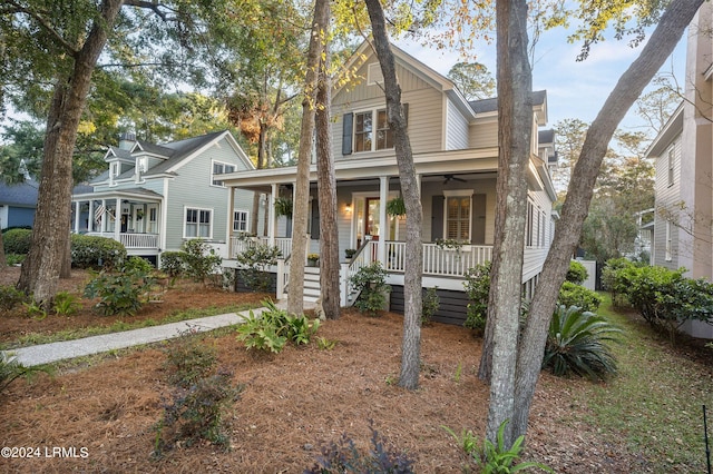 view of front of home with covered porch