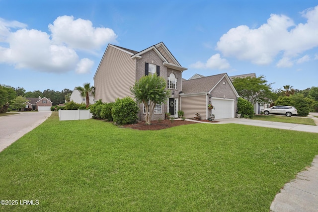 2239 Blakers Blvd, Bluffton, SC 29909 - traditional-style house featuring brick siding, driveway, and a garage