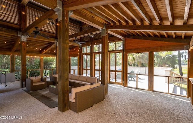 2960 Needlegrass Dr, Beaufort, SC 29902 - sunroom featuring beam ceiling and a wealth of natural light