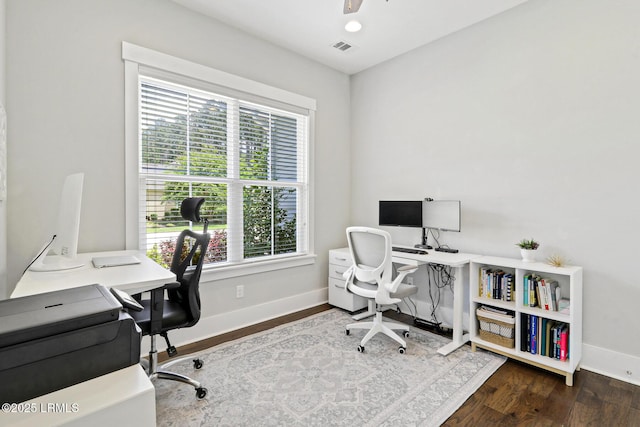 397 Hampton Lake Dr, Bluffton, SC 29910 - office area with baseboards and wood finished floors