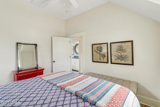 24 Carrier Blf, Bluffton, SC 29909 - bedroom featuring high vaulted ceiling and ceiling fan