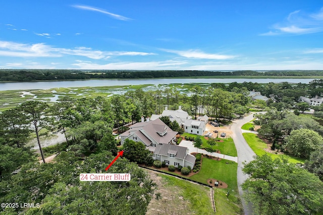 24 Carrier Blf, Bluffton, SC 29909 - drone / aerial view of a large body of water and a tree filled landscape