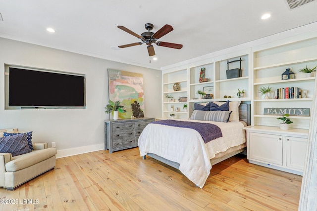 24 Carrier Blf, Bluffton, SC 29909 - bedroom featuring light wood finished floors, recessed lighting, and a ceiling fan
