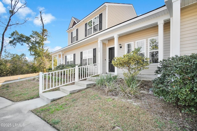 view of front of property with covered porch