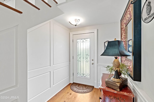 entryway featuring hardwood / wood-style flooring