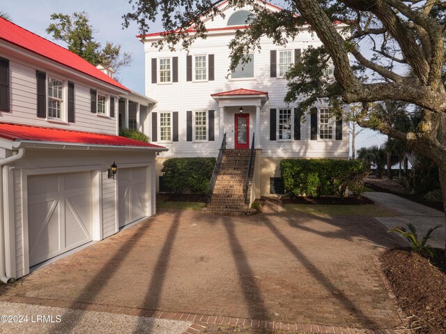 view of front of house with a garage