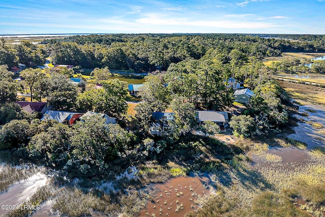 drone / aerial view with a view of trees