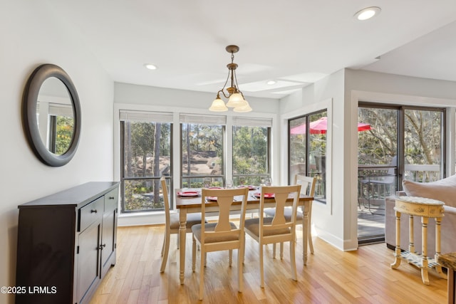 dining area featuring light hardwood / wood-style floors