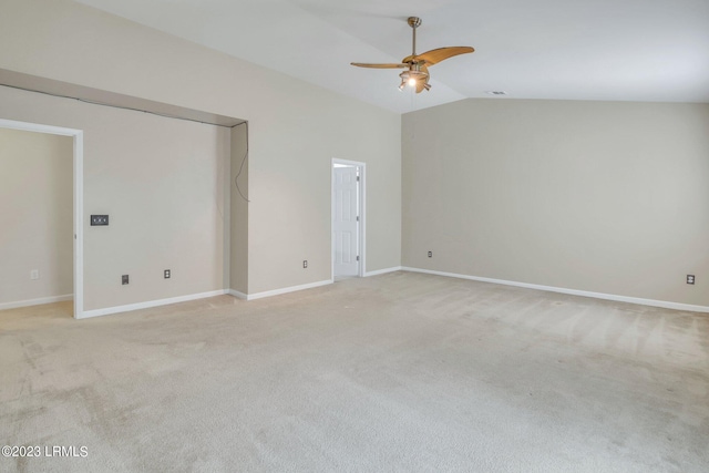 7 Harbison Pl, Beaufort, SC 29906 - empty room featuring a ceiling fan, light carpet, and lofted ceiling