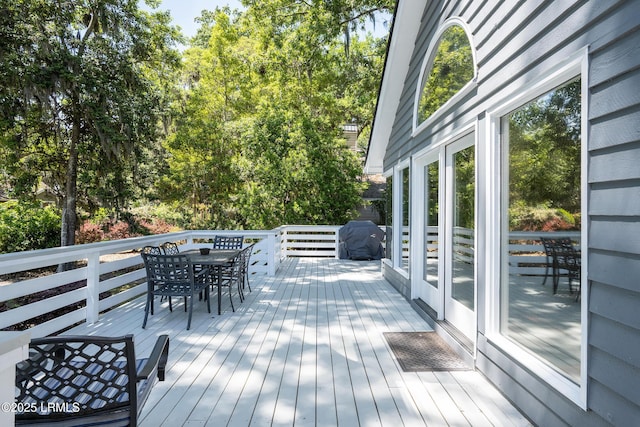 6 River Marsh Ln, Okatie, SC 29909 - wooden deck featuring outdoor dining area and grilling area
