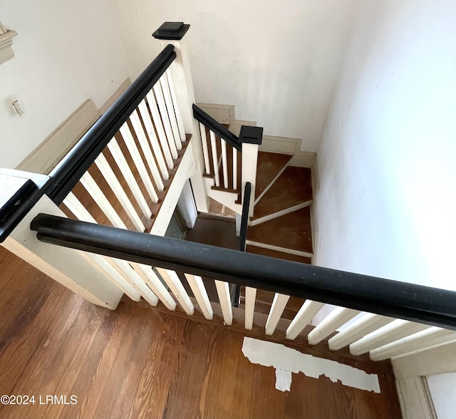 901 7th St W, Fairfax, SC 29827 - staircase with hardwood / wood-style flooring