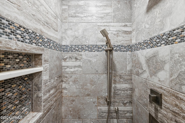 interior details with tiled shower