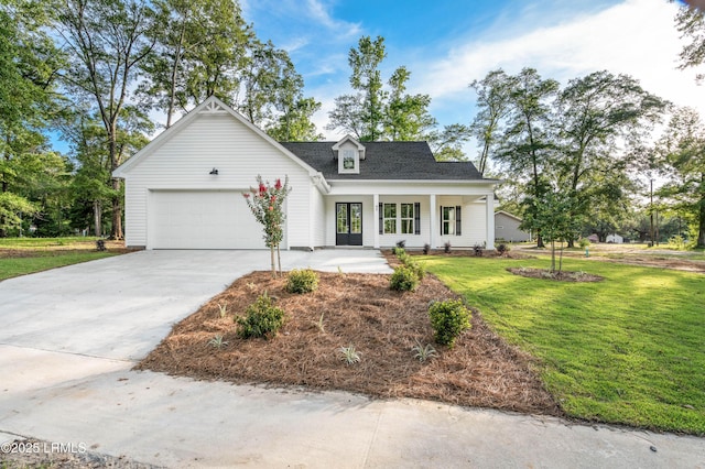 95 Salkehatchie Rd, Yemassee, SC 29945 - view of front of home with a garage, a front yard, driveway, and covered porch