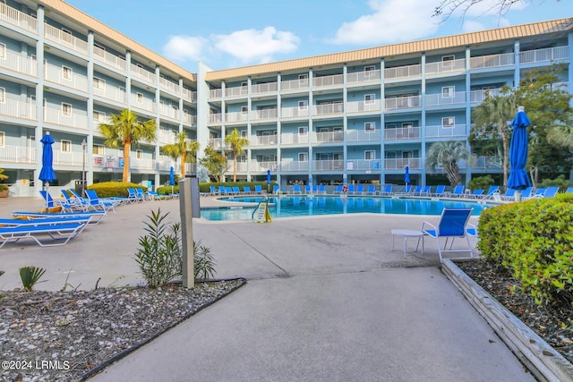 view of pool with a patio area