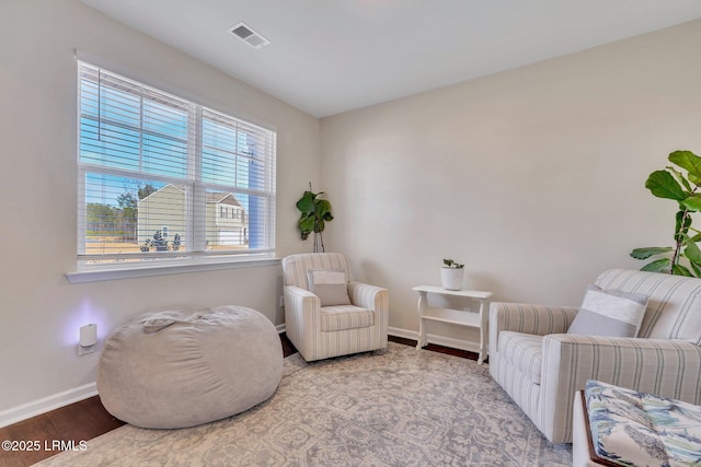 living area featuring light hardwood / wood-style floors