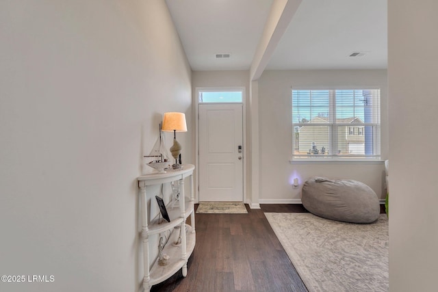 entryway featuring dark hardwood / wood-style floors