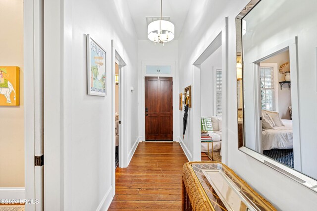 doorway featuring light wood-type flooring