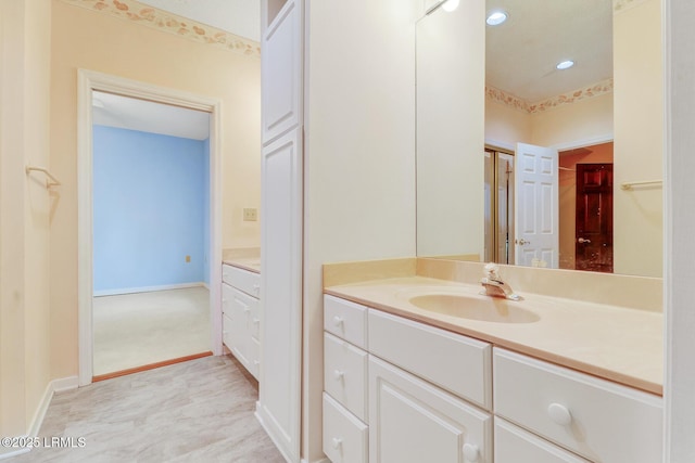 1 Royal James Dr, Hilton Head Island, SC 29926 - bathroom featuring vanity, recessed lighting, and baseboards