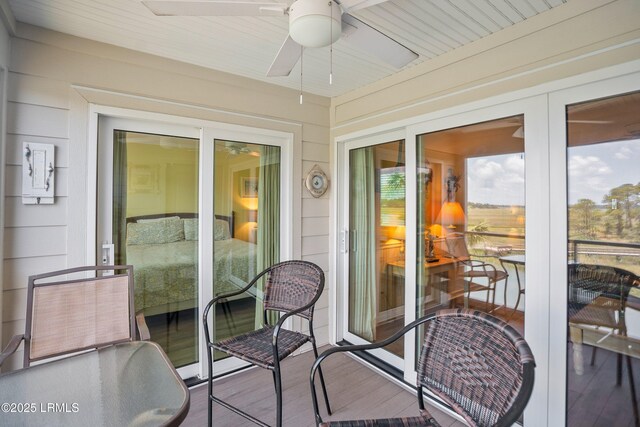 167 Beach Club Villa Dr Unit 167, Fripp Island, SC 29920 - sunroom with ceiling fan