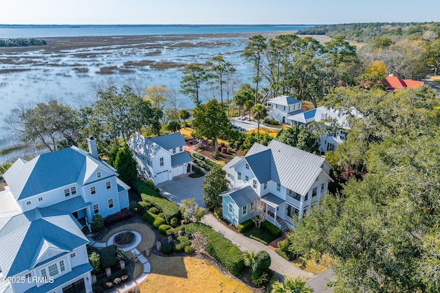 drone / aerial view with a residential view