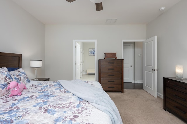 145 Rudder Run, Bluffton, SC 29910 - bedroom featuring light colored carpet, connected bathroom, and ceiling fan